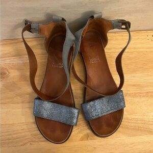 Miz Mooz Verona Collection Blue Sparkly Strappy Gladiator Sandals.